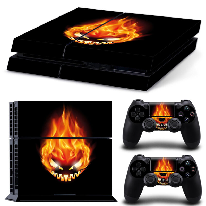 Evil Burning Halloween Symbol PS4 Skin Sticker