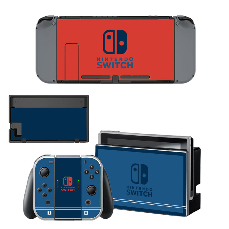 Blue And Red Skin Sticker For Nintendo Switch & Nintendo Switch OLED