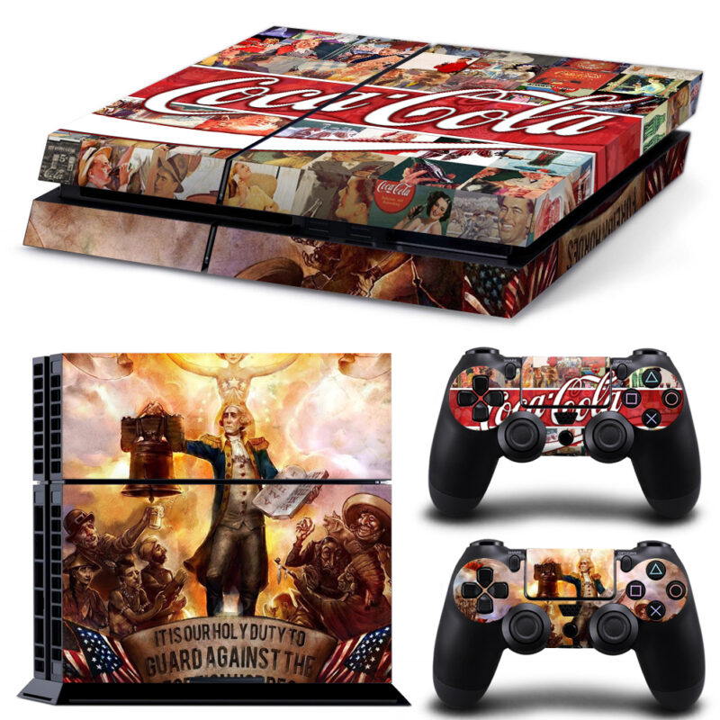 Coca Cola And Bioshock Infinite For God And Country PS4 Skin Sticker