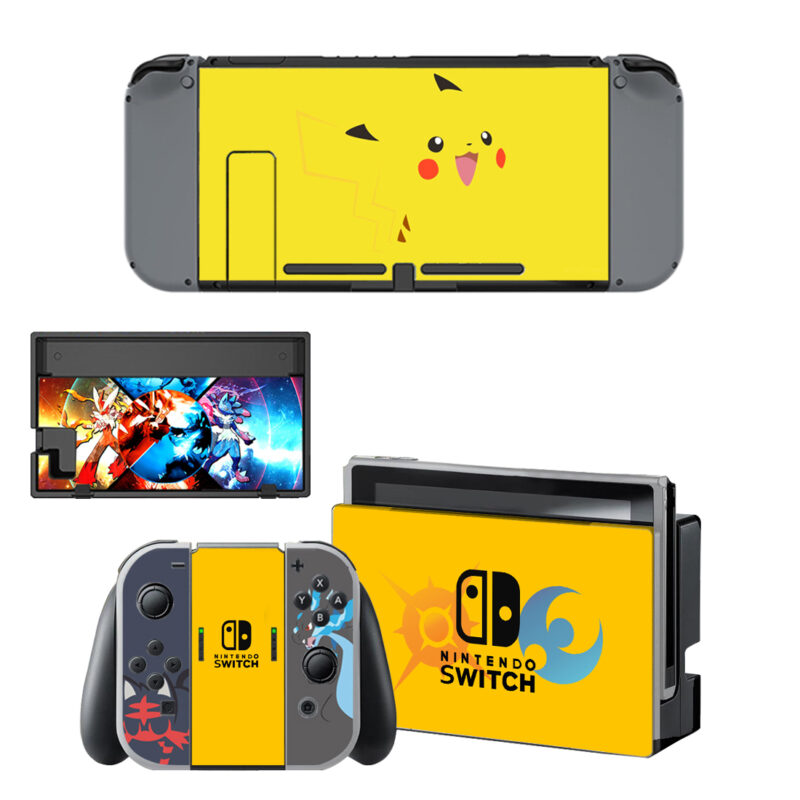 Pokemon Pikachu Litten Lucario and Cinderace Decal Cover For Nintendo Switch & Nintendo Switch OLED