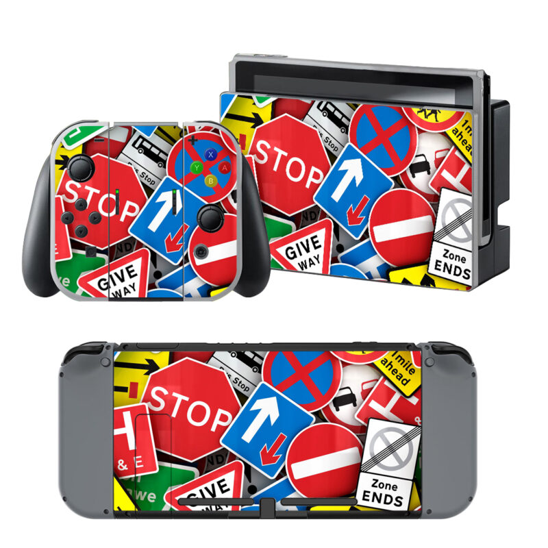 Road Signs Decal Cover For Nintendo Switch & Nintendo Switch OLED