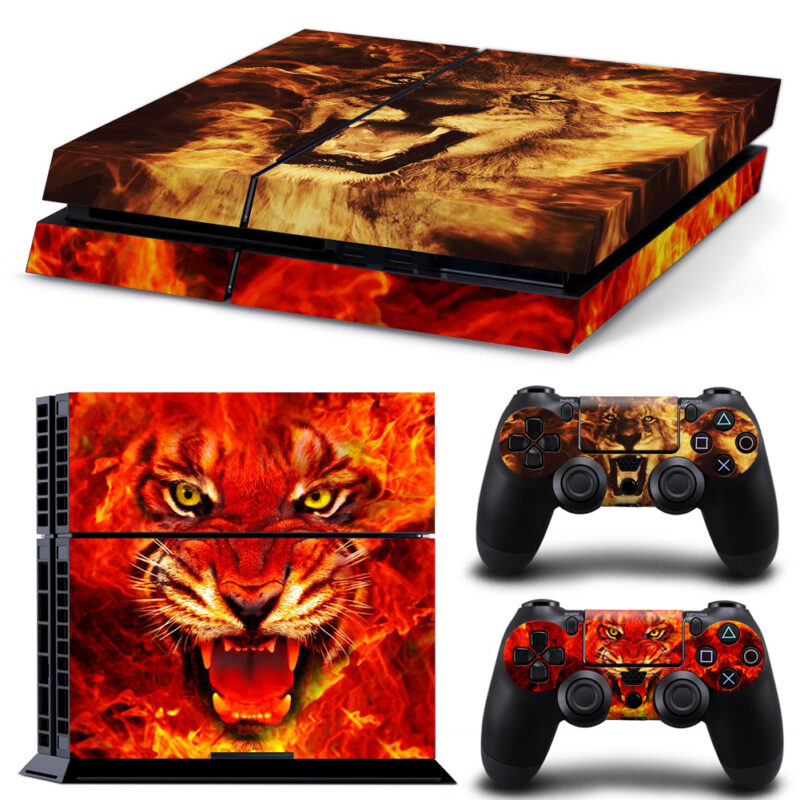 Red Devil Tiger PS4 Skin Sticker