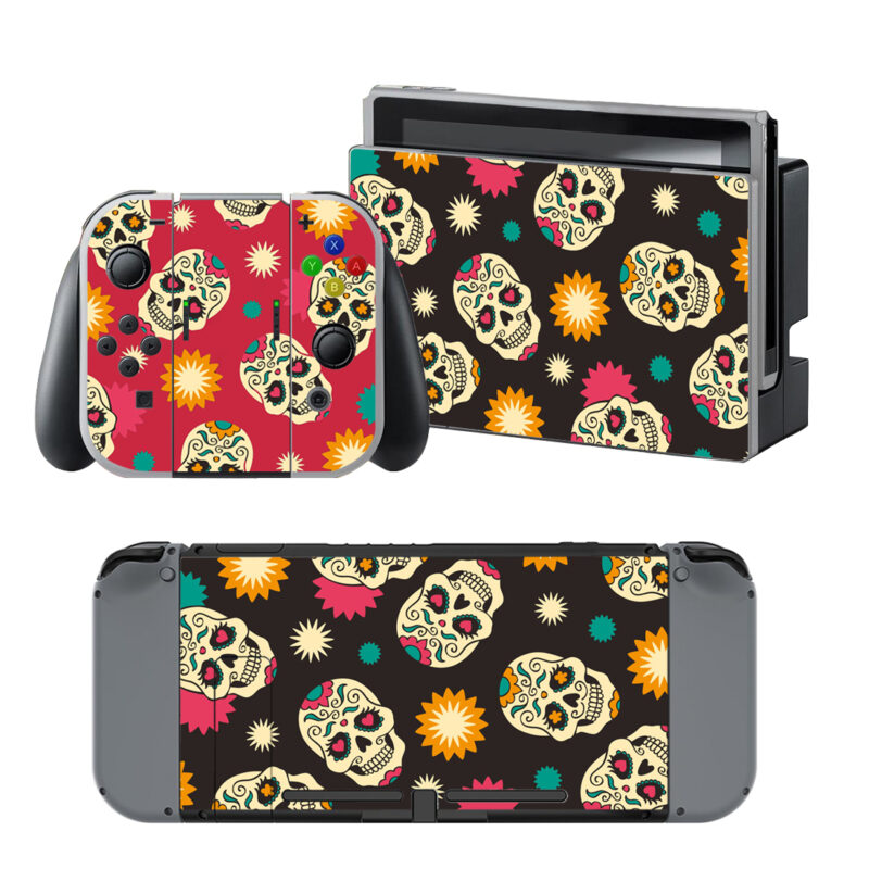 Sugar Skull Pattern Decal Cover For Nintendo Switch & Nintendo Switch OLED