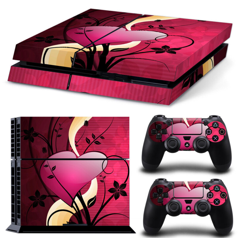 Love Hearts Design PS4 Skin Sticker