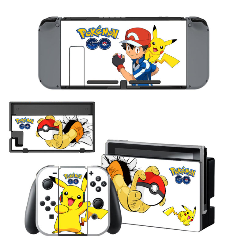 Pokemon GO Pikachu And Ash Ketchum Skin Sticker For Nintendo Switch & Nintendo Switch OLED