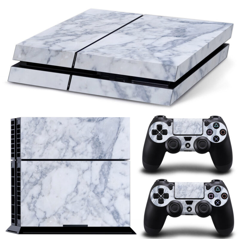 Grey And White Marble Texture PS4 Skin Sticker