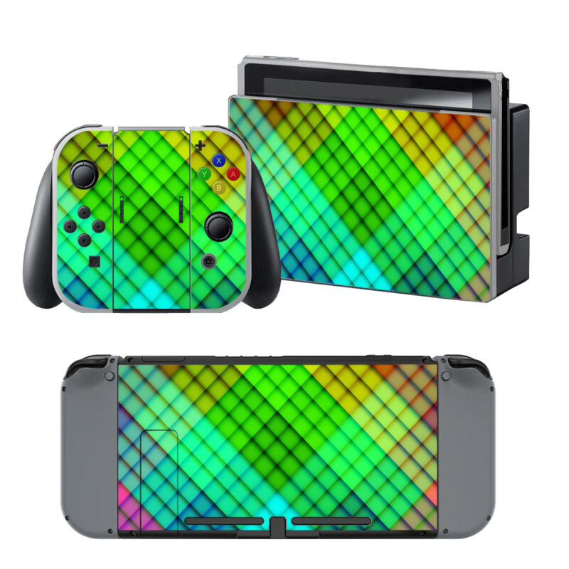 Abstract Colorful Squares Pattern Decal Cover For Nintendo Switch & Nintendo Switch OLED