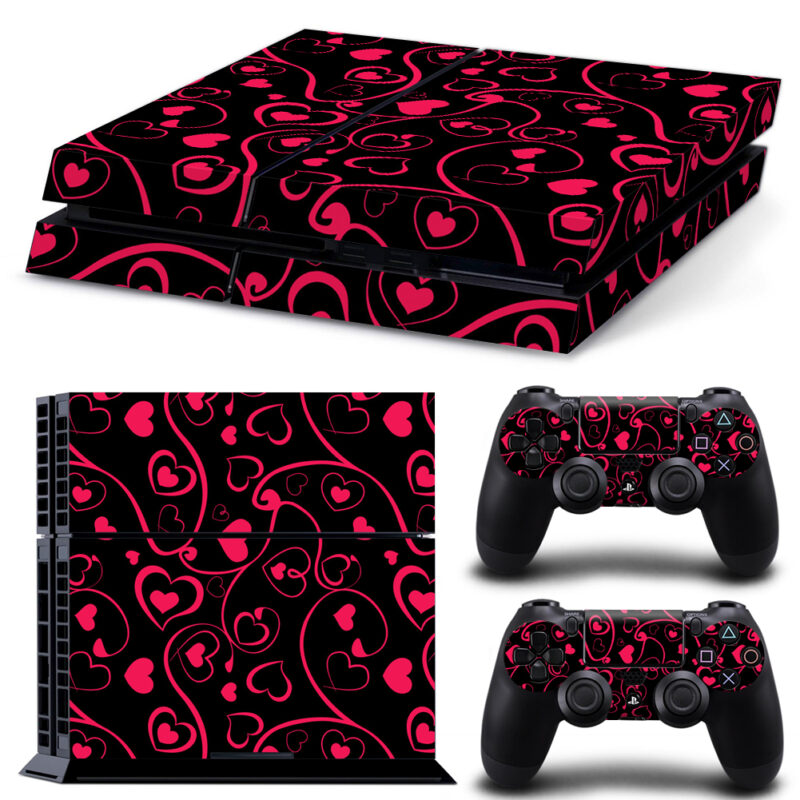 HD Swirl Heart Pattern PS4 Skin Sticker