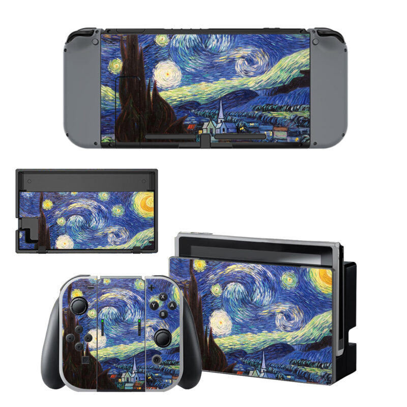 The Starry Night Painting Decal Cover For Nintendo Switch & Nintendo Switch OLED