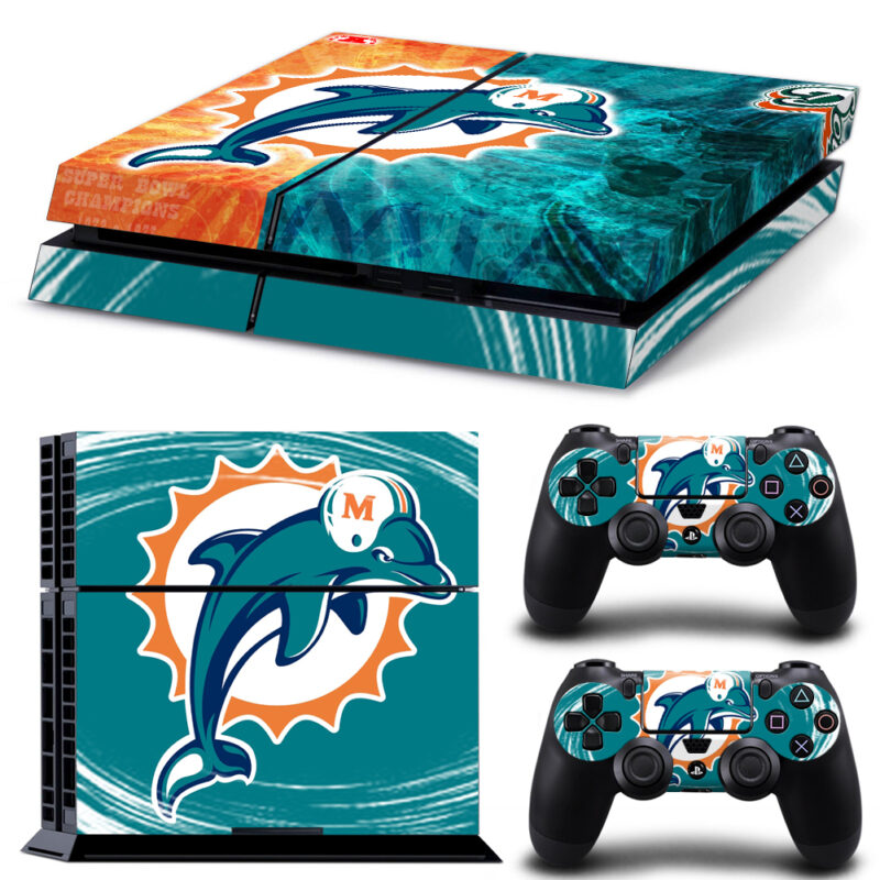 Miami Dolphins Skin Sticker For PS4 And Controllers