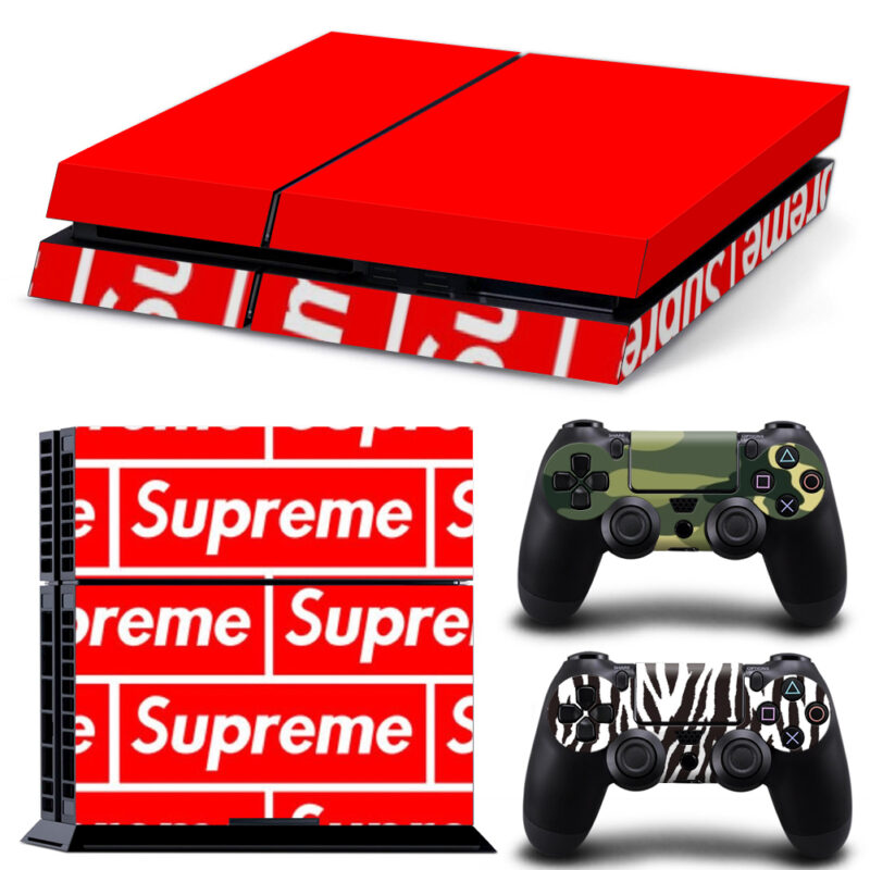 Red Supreme Pattern PS4 Skin Sticker