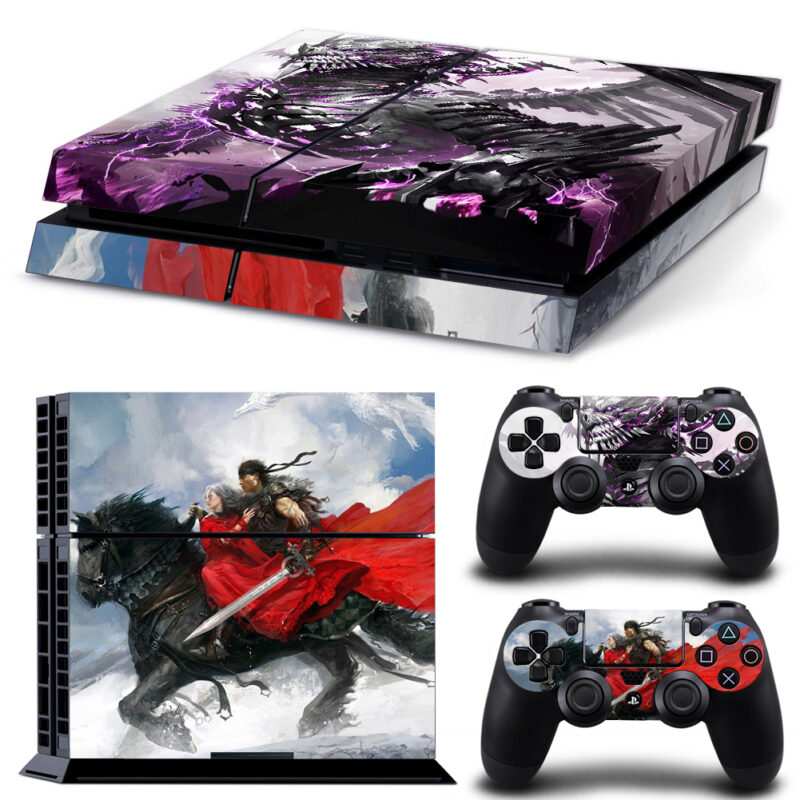 Purple Lightning Dragon And Ride By Kekai Kotaki Art PS4 Skin Sticker