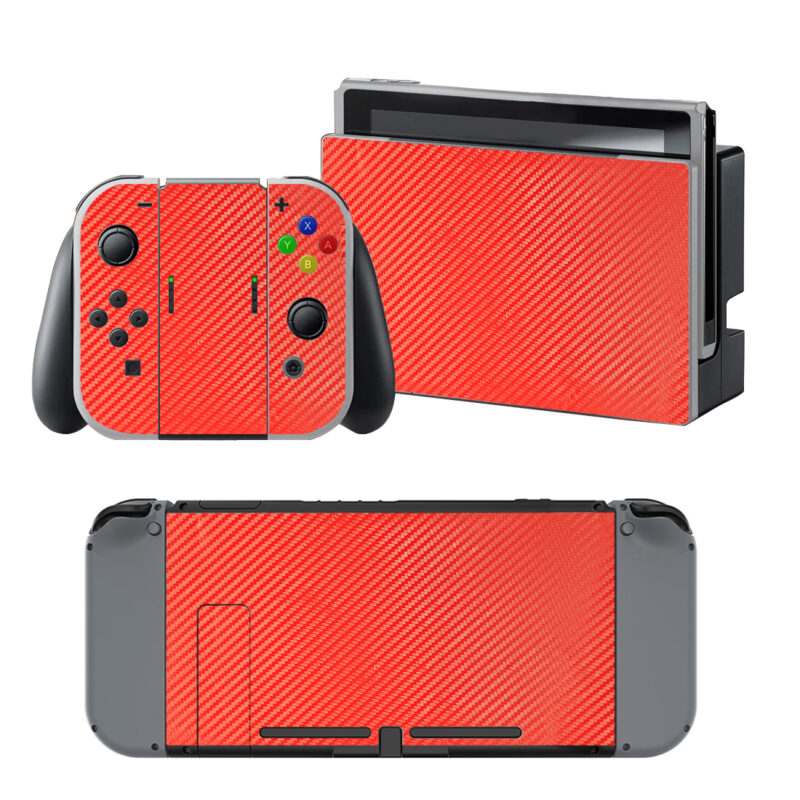 Red Carbon Decal Cover For Nintendo Switch & Nintendo Switch OLED