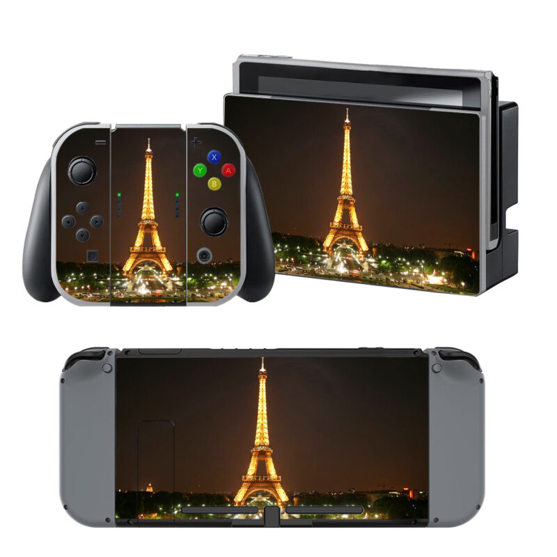 The Eiffel Tower At Night Decal Cover For Nintendo Switch & Nintendo Switch OLED