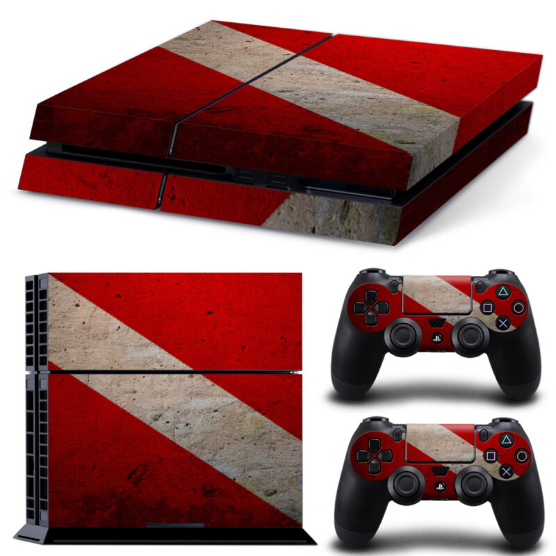 Scuba Diving Flag Texture PS4 Skin Sticker