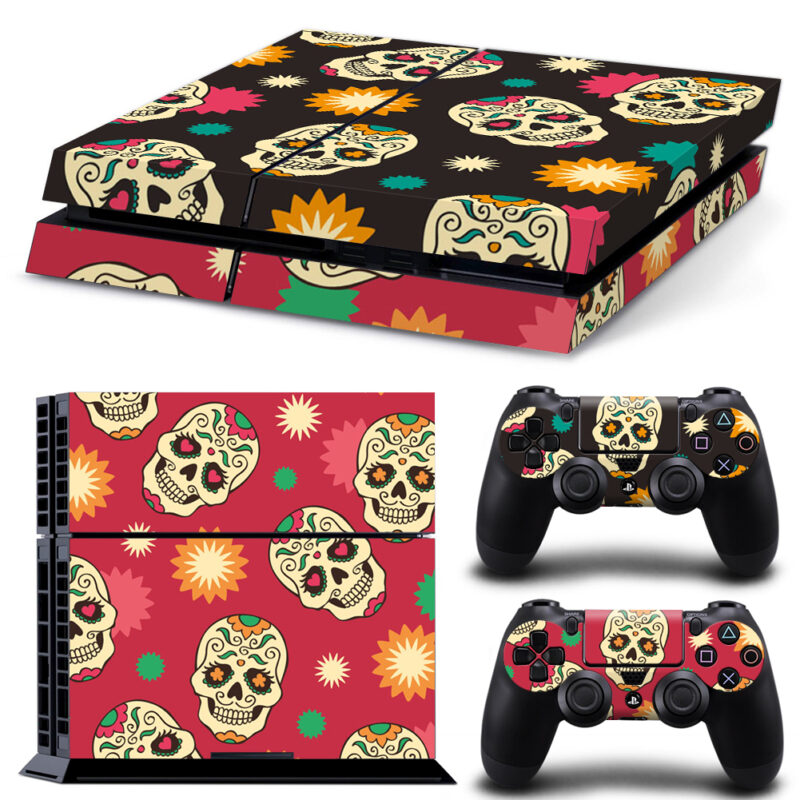 Sugar Skull Skin Sticker For PS4 And Controllers