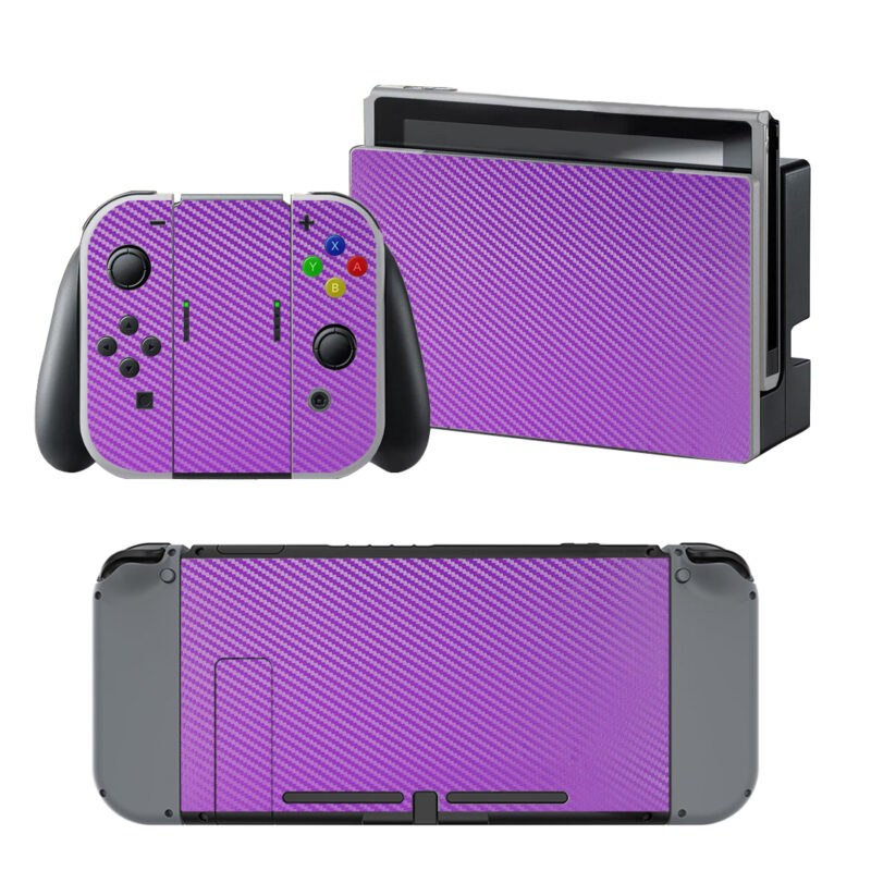 Purple Carbon Decal Cover For Nintendo Switch & Nintendo Switch OLED