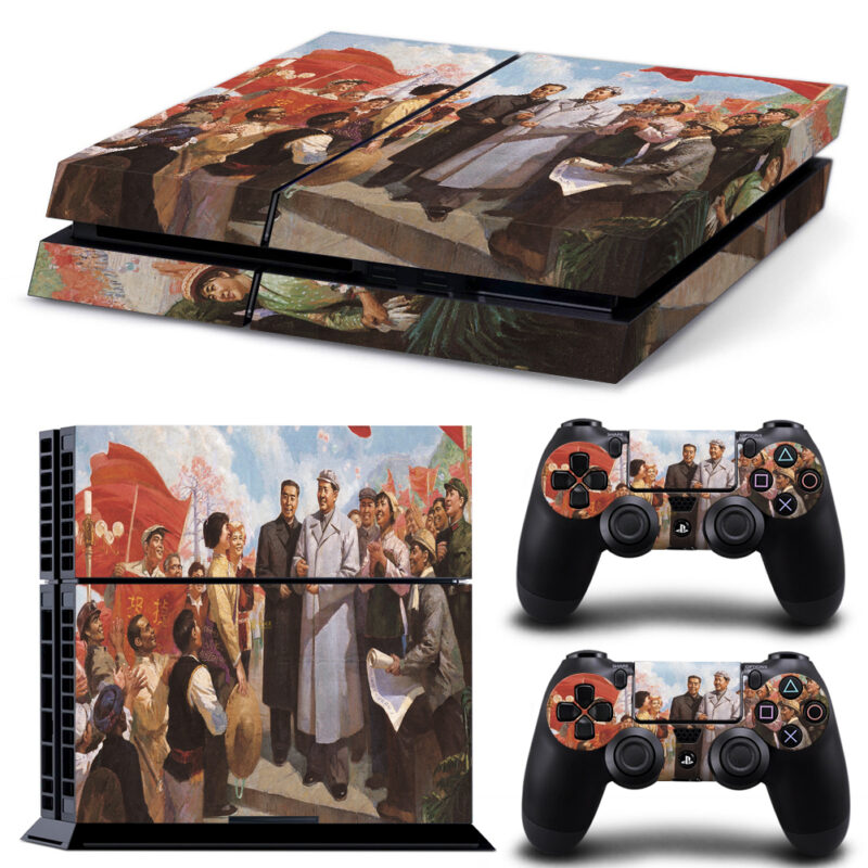 Chinese Propaganda Poster With Chairman Mao PS4 Skin Sticker