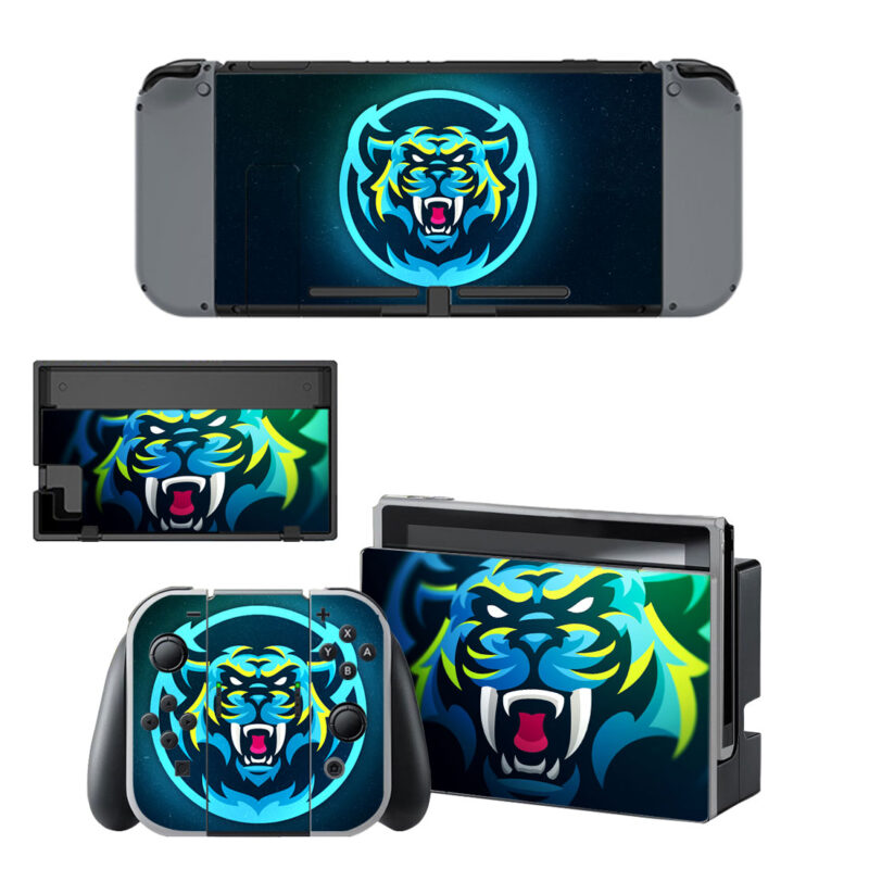 Beast Racing Blue Tiger Decal Cover For Nintendo Switch OLED & Nintendo Switch