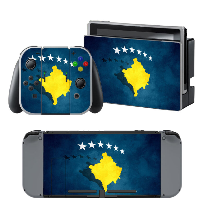 Kosovo Flag Decal Cover For Nintendo Switch & Nintendo Switch OLED