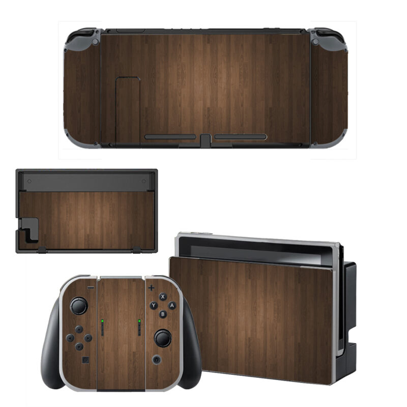 Dark Brown Wooden Texture Skin Sticker For Nintendo Switch OLED & Nintendo Switch