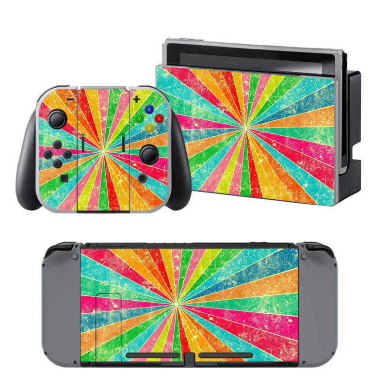 Rainbow Rays Decal Cover For Nintendo Switch & Nintendo Switch OLED