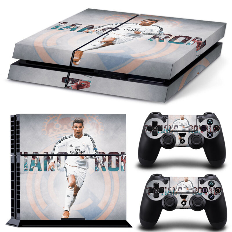 Cristiano Ronaldo In Fly Emirates Jersey PS4 Skin Sticker