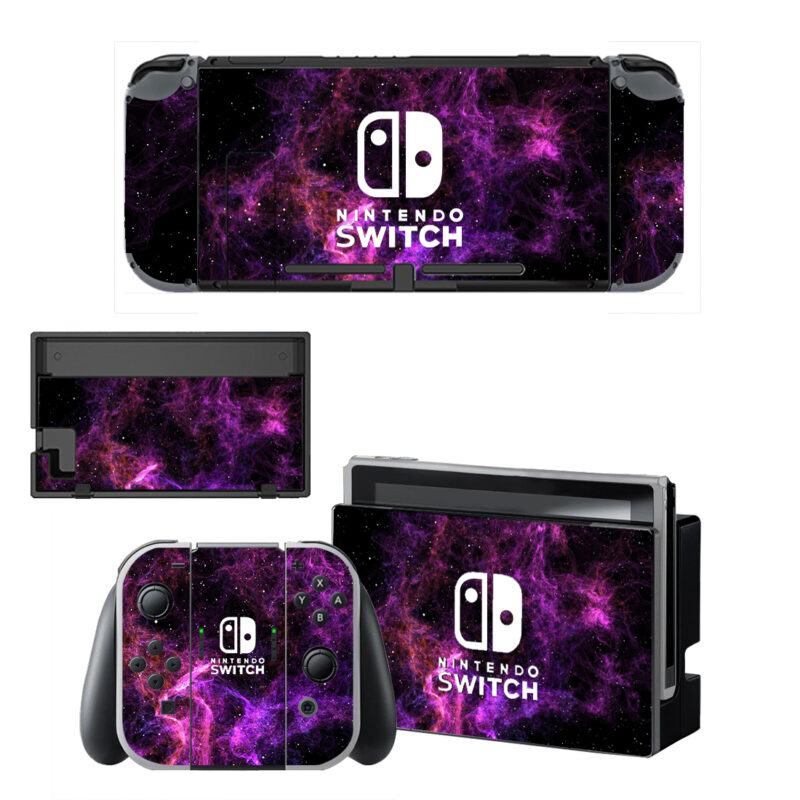 Purple Galaxy Abstract Decal Cover For Nintendo Switch OLED & Nintendo Switch