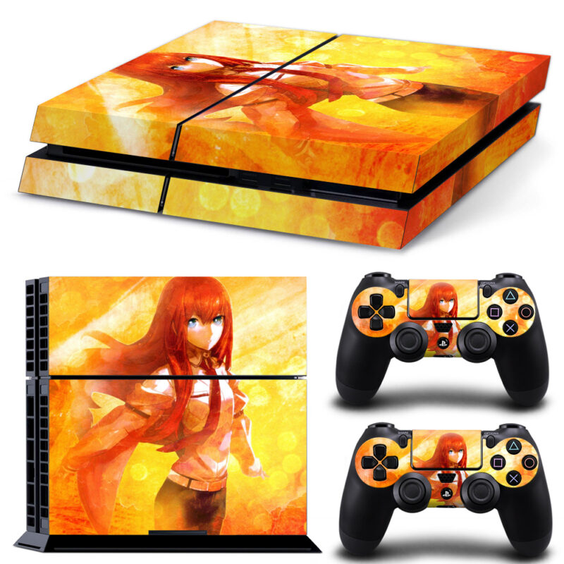 Orange Color Kurisu Makise Art PS4 Skin Sticker