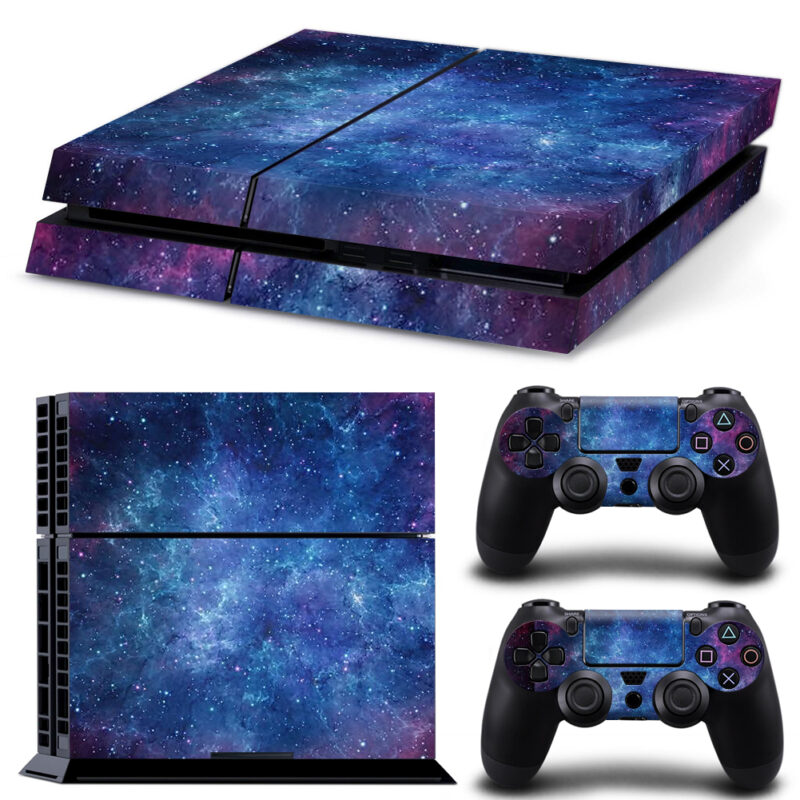 Purple Blue Galaxy Skin Sticker For PS4 And Controllers