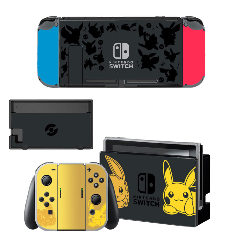 Pokemon Pikachu And Eevee Skin Sticker For Nintendo Switch OLED & Nintendo Switch