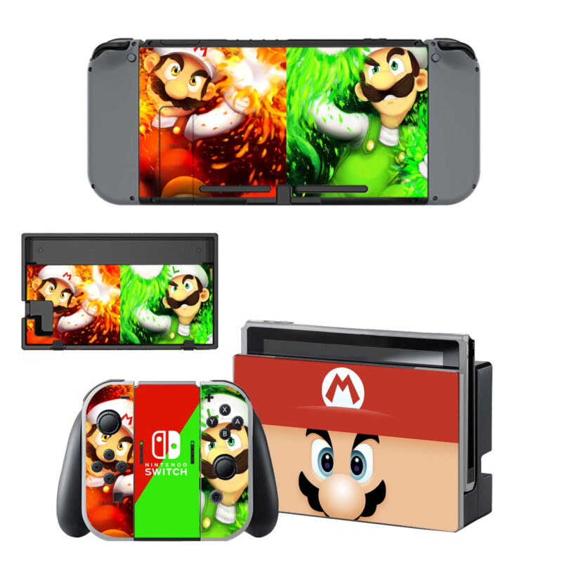 Mario And Luigi Skin Sticker For Nintendo Switch & Nintendo Switch OLED