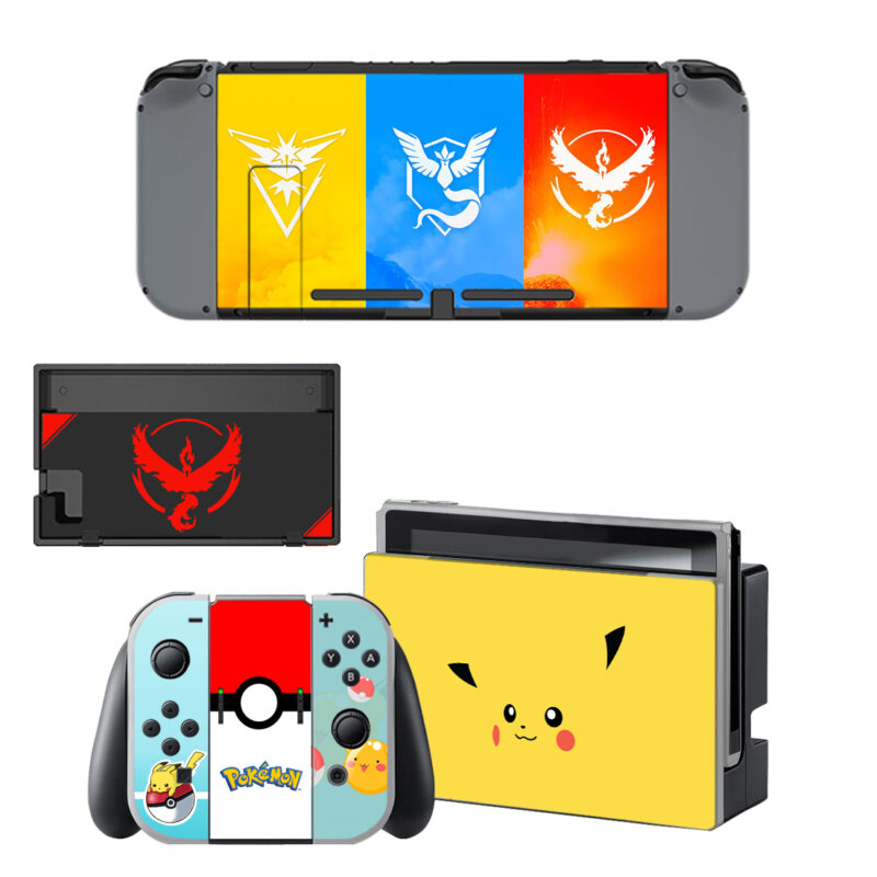 Pokemon Pikachu & Go Teams Skin Sticker For Nintendo Switch & Nintendo Switch OLED