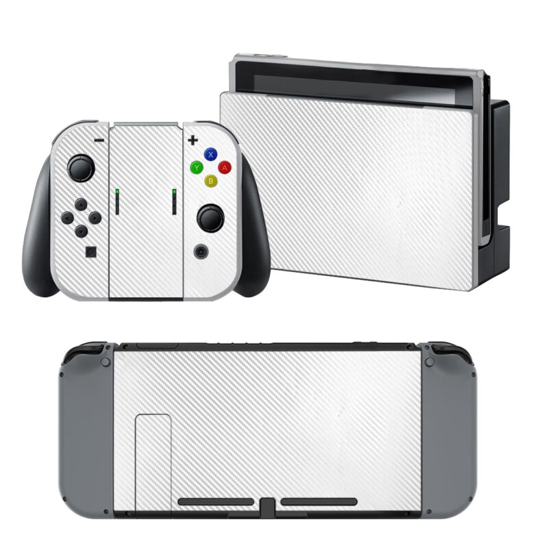 White Carbon Decal Cover For Nintendo Switch & Nintendo Switch OLED