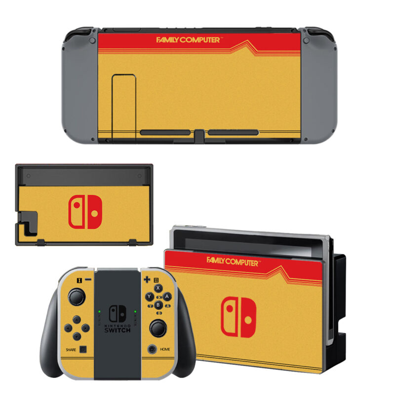 Red With Yellow Family Computer Decal Cover For Nintendo Switch & Nintendo Switch OLED