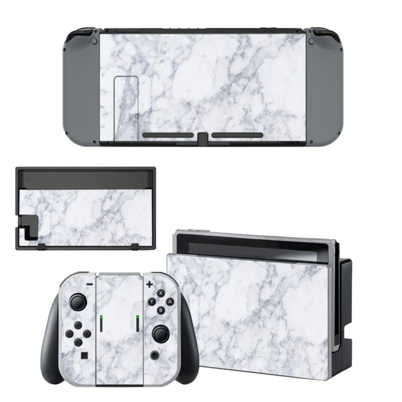 White Marble Texture Decal Cover For Nintendo Switch OLED & Nintendo Switch