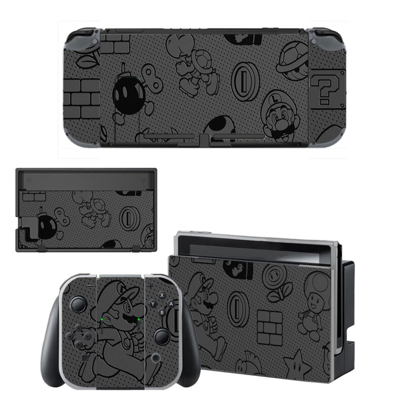 Dark Mario Pattern Decal Cover For Nintendo Switch OLED & Nintendo Switch