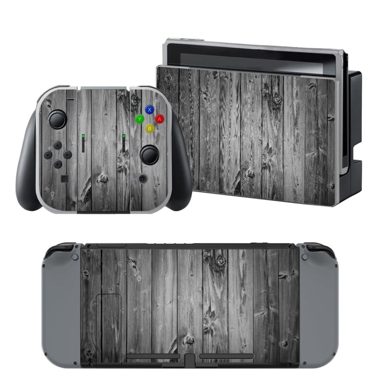 Black And White Wood Grain Texture Decal Cover For Nintendo Switch & Nintendo Switch OLED