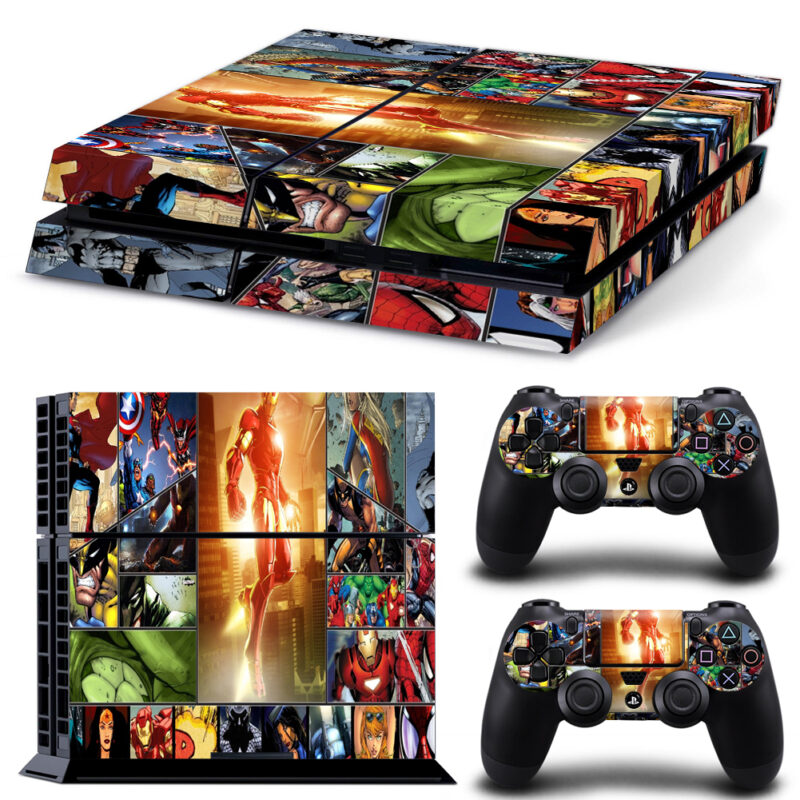 DC Vs. Marvel Comic PS4 Skin Sticker