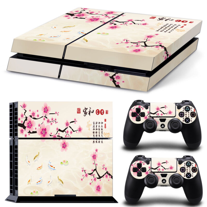 Chinese Cherry Blossom Painting PS4 Skin Sticker