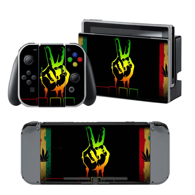 Reggae Peace Sign Decal Cover For Nintendo Switch & Nintendo Switch OLED