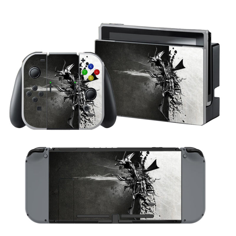 Black And White Paint Explosion Decal Cover For Nintendo Switch & Nintendo Switch OLED