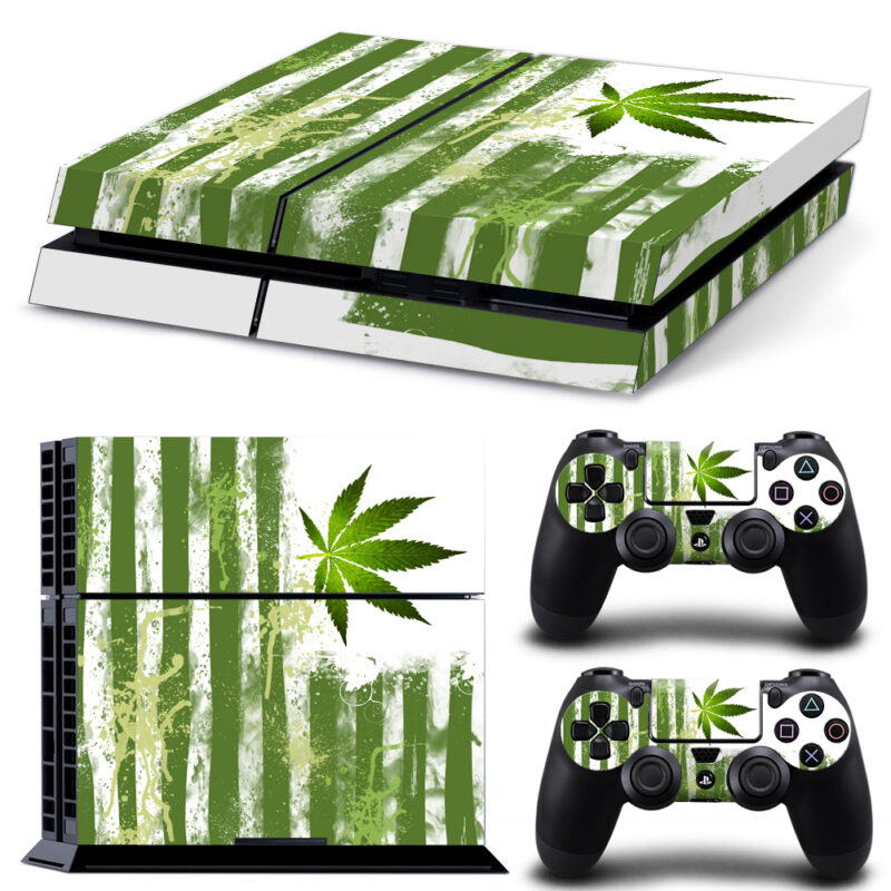 Marijuana Leaf Skin Sticker For PS4 And Controllers Design 4