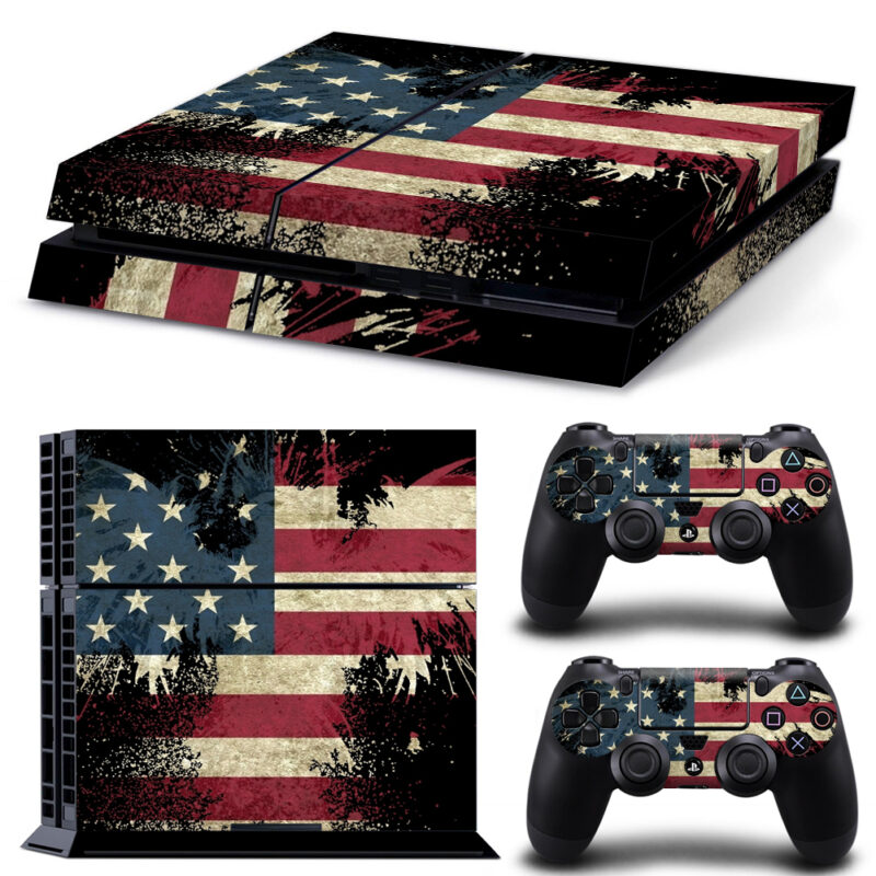 American Flag Vector Art PS4 Skin Sticker