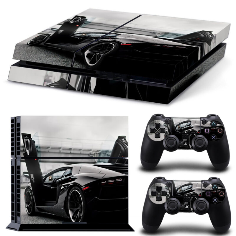 2019 Black Lamborghini Aventador PS4 Skin Sticker