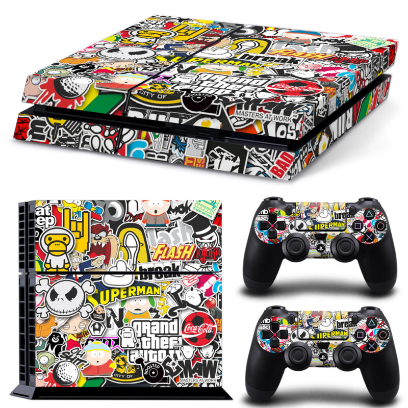 Sticker Bomb Marvel PS4 Skin Sticker