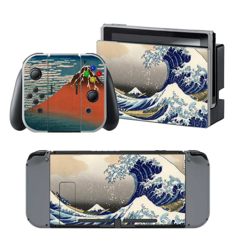 Great Wave Off With Mountain Decal Cover For Nintendo Switch & Nintendo Switch OLED