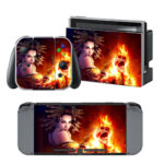 Girl Holding A Fire Skull Decal Cover For Nintendo Switch & Nintendo Switch OLED