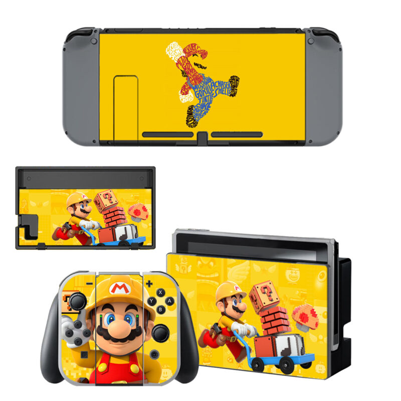 Super Mario Maker Decal Cover For Nintendo Switch & Nintendo Switch OLED Design 1