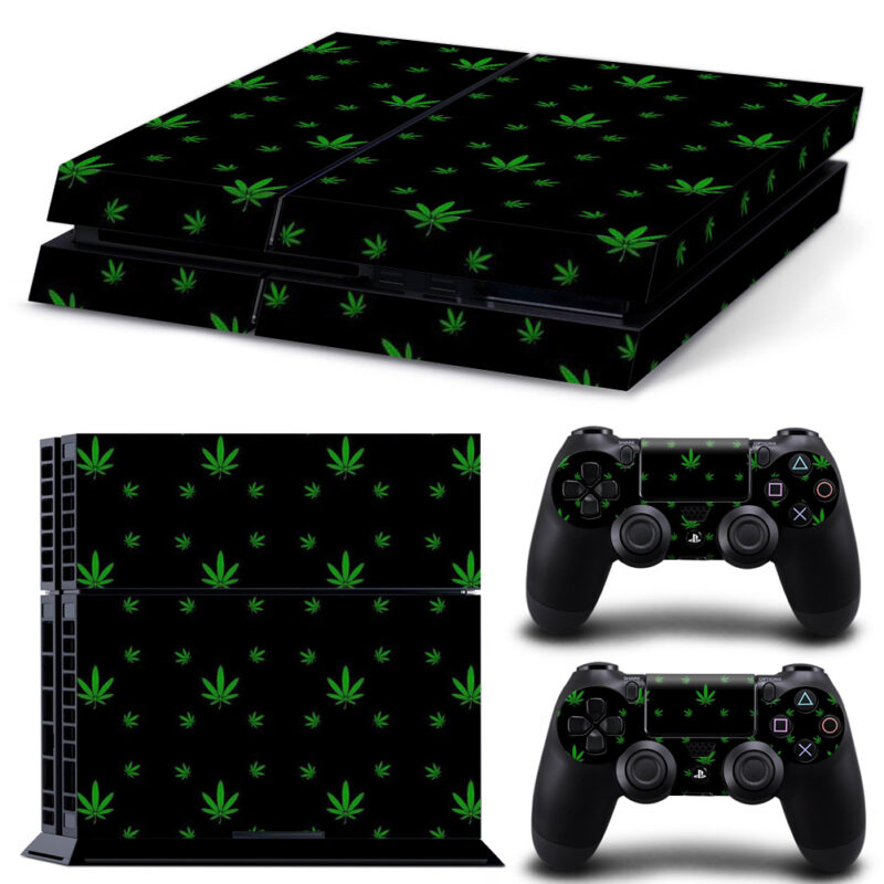 Marijuana Leaf Pattern Game PS4 Skin Sticker